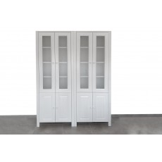 ספריה מעץ מלא 4 דלתות זכוכית ו4 דלתות דגם Madeira 6