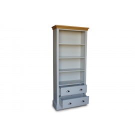 ספרייה מעץ מלא אלון עם 2 מגירות