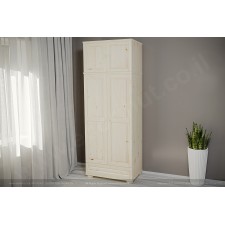 ארון 2 דלתות ומגירה גדולה עץ מלא צבע לבן